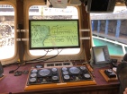 An admiral chart of the ​survey region displayed over the captain's screen, as Breden adds survey tracks to the HyPack navigation software.